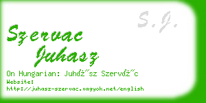 szervac juhasz business card